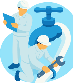 水道工事のイラスト